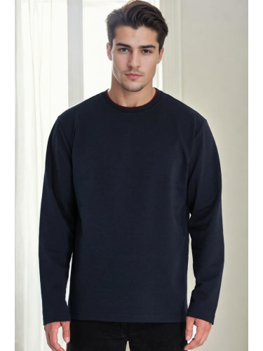 40222 Dewberry Double Crew Neck Mens Sweatshirt-NAVY BLUE