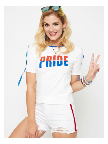 Pride T-shirt with decorative tape white