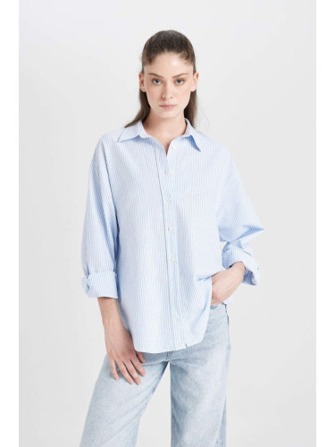 DEFACTO Oversize Fit Oxford Long Sleeve Shirt