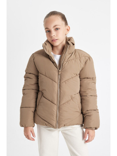 DEFACTO Girls Water Repellent Fleece Lined Puffer Jacket