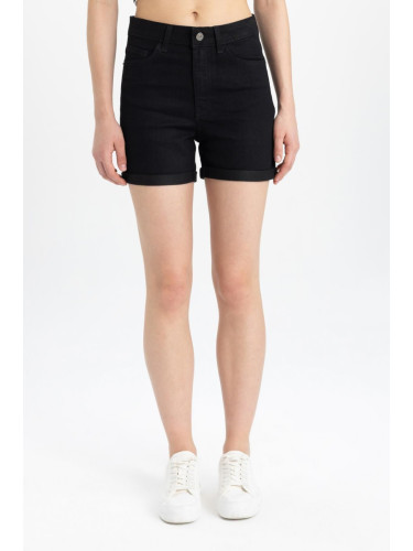 DEFACTO Normal Waist Folded Leg Basic Jean Bermuda Shorts