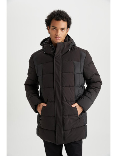 DEFACTO Slim Fit Hooded Faux Für Lined Puffer Coat Parka