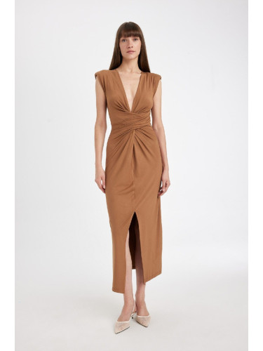 DEFACTO V Neck Sleeveless Maxi Dress