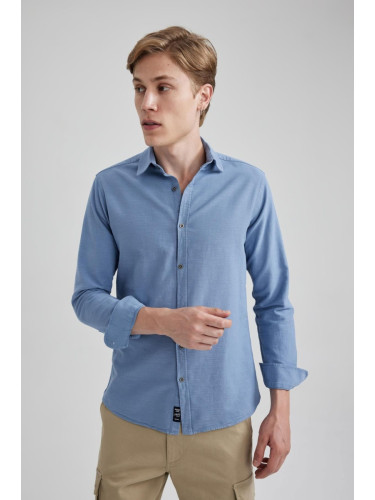 DEFACTO Slim Fit Cotton Long Sleeve Shirt