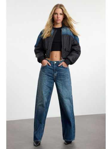 Trendyol Blue High Waist Wide Leg Jeans