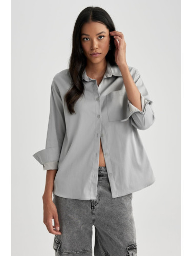 DEFACTO Oversize Fit Poplin Long Sleeve Shirt