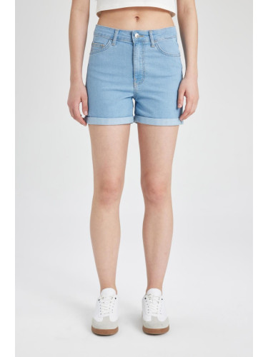 DEFACTO Normal Waist Folded Leg Basic Jean Shorts