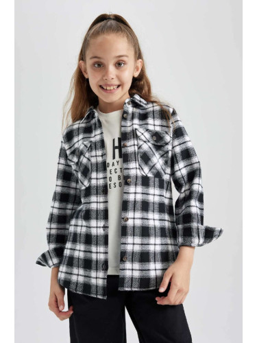 DEFACTO Girl Flannel Long Sleeve Shirt