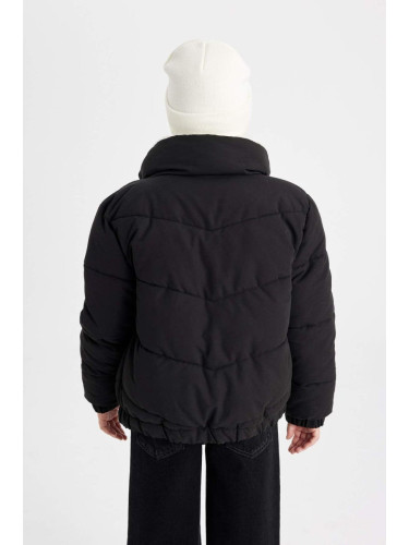 DEFACTO Girl's Plush Lined Puffer Jacket