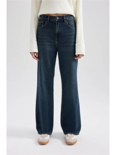 DEFACTO 90's Wide Leg High Waist Long Wide Leg Jean Washed Trousers