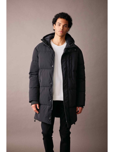 DEFACTO Regular Fit Hooded Faux Für Lined Puffer Jacket Parka