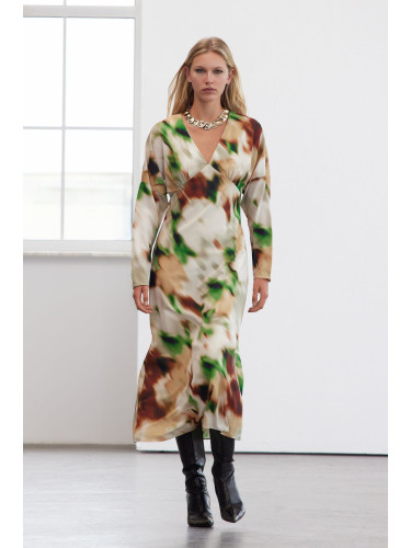 Trendyol Limited Edition Multicolored A-Line Floral Midi Woven Dress