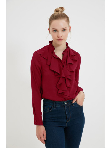 Trendyol Red Frilled Woven Shirt