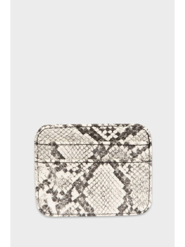 DEFACTO Women's Snakeskin Printed Faux Leather Card Holder