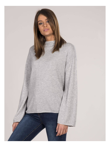 Knitted sweater with a turtleneck gray