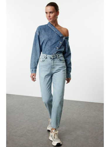 Trendyol Light Blue High Waist Comfort Mom Jeans