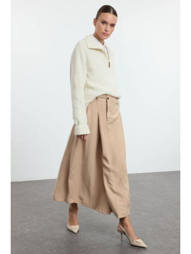 Trendyol Beige Flap Pocket Detailed Woven Skirt