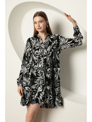 Trendyol Black Floral Mini Woven Dress