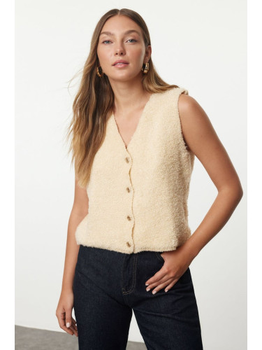 Trendyol Stone Soft Texture Regular Boucle Vest