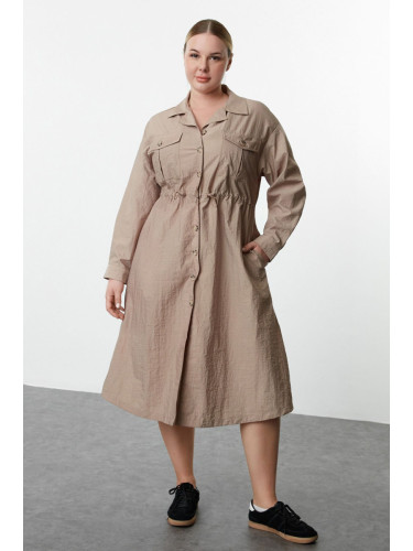 Trendyol Curve Mink Parachute Woven Plus Size Dress