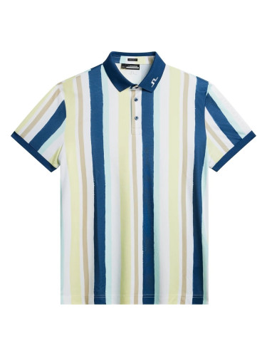 J.Lindeberg Tour Tech Reg Fit Print Mens Painted Wax Stripe Yellow M Риза за поло