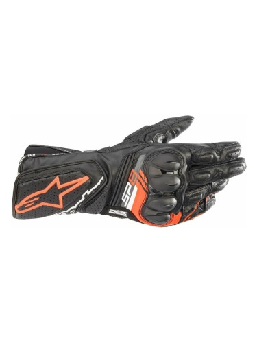 Alpinestars SP-8 V3 Leather Gloves Black/Red Fluorescent XL Ръкавици