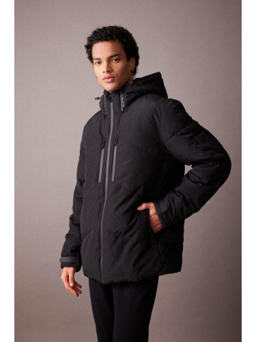 DEFACTO Fit Water Repellent Slim Fit Hooded Coat