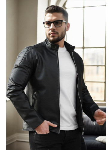 50494 Dewberry Mens PU Jacket-BLACK