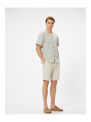 Koton Summer Shirt Short Sleeve Turn-down Collar Buttoned