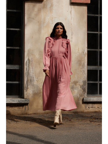 Trendyol X AI Dusty Rose Pleated Dress