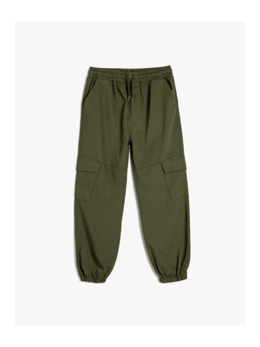 Koton Cargo Jogger Pants with Pockets and Tie Waist