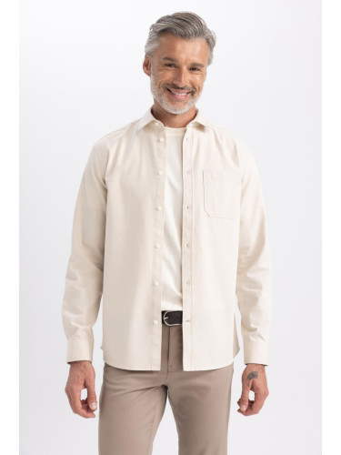 DEFACTO Regular Fit Gabardine Long Sleeve Shirt