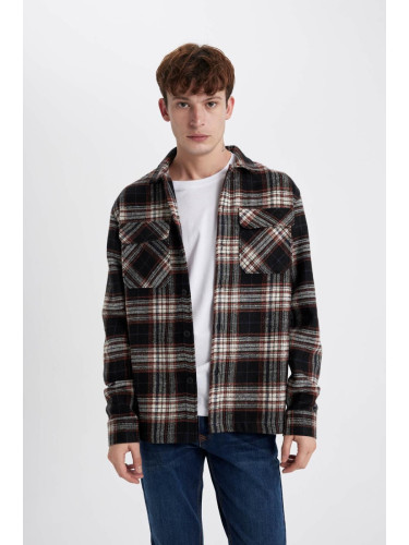 DEFACTO Relax Fit Checkered Lumberjack Long Sleeve Shirt