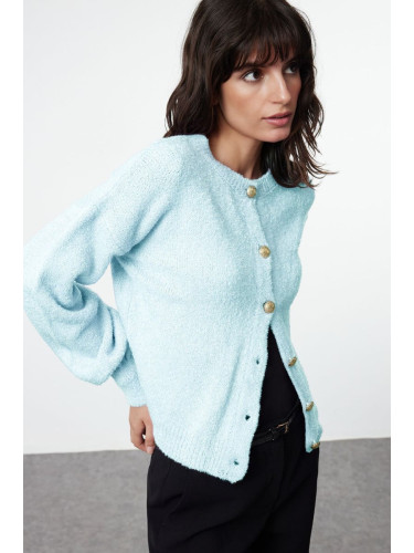 Trendyol Light Blue Boucle Knit Cardigan