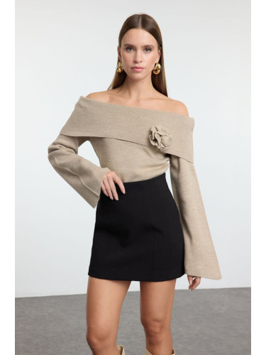 Trendyol Mink Rose Detailed Knitwear Sweater