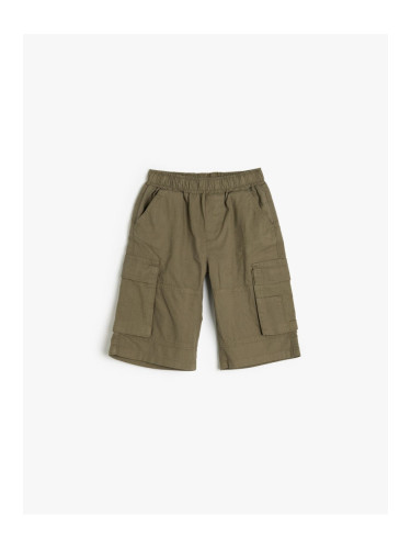 Koton Cargo Shorts with Elastic Waist and Side Pockets Cotton