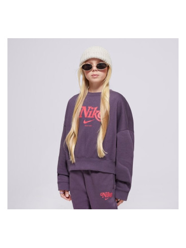 Nike Суитчър G Nsw Trend Flc Crp Crew Girl детски Дрехи Суичъри HM0531-573 Тъмносин