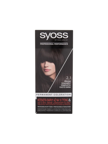 Syoss Permanent Coloration Боя за коса за жени 50 ml Нюанс 2-1 Black-Brown увредена кутия