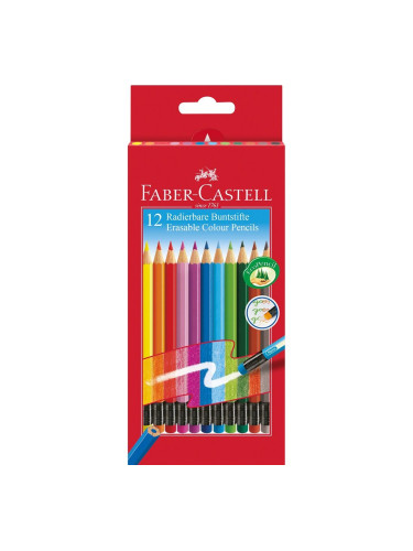 Faber-Castell Цветни моливи, изтриваеми, 12 цвята