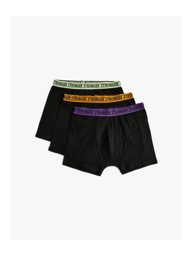 Koton 3-Piece Boxer Set Slogan Printed Cotton