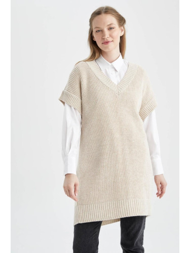 DEFACTO Relax Fit V-Neck Long Sweater