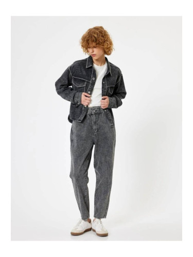 Koton Baggy Jeans High Waist Loose Fit Elastic Waist Straight Leg - Baggy Jeans