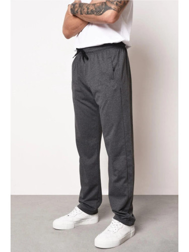 14308 Dewberry Straight Leg Pocket Zipper Detailed Sweatpant-ANTHRACITE