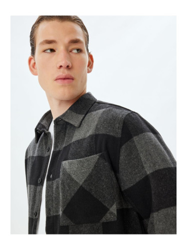 Koton Lumberjack Shirt Long Sleeve Pocket Detail