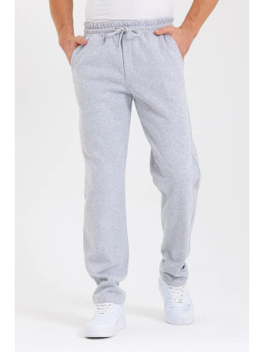 62819 Dewberry Straight Leg Back Pocket Detailed Sweatpants-GREY