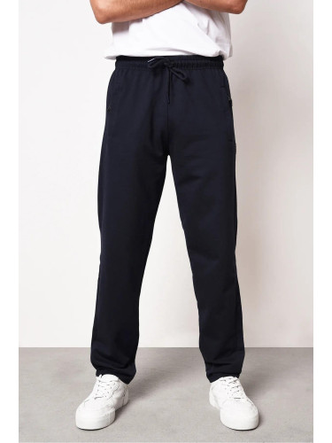 14308 Dewberry Straight Leg Pocket Zipper Detailed Sweatpant-NAVY