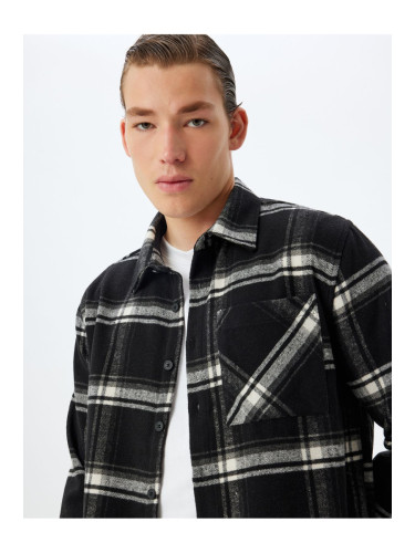 Koton Lumberjack Shirt Long Sleeve Pocket Detail