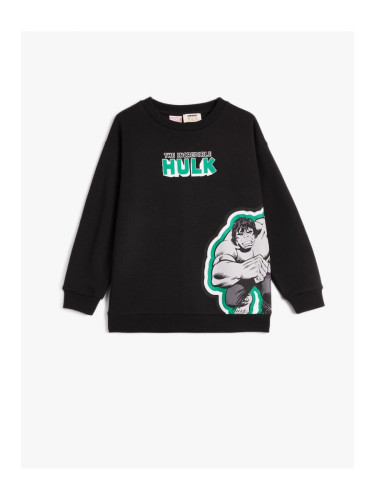 Koton Hulk Sweatshirt Licensed Crew Neck Long Sleeve Raised