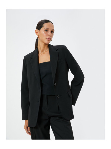 Koton Kt - Blazer Jacket Double Breasted Flap Pocket Detail