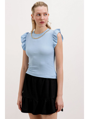 Bigdart 0430 Knitted Blouse - Blue